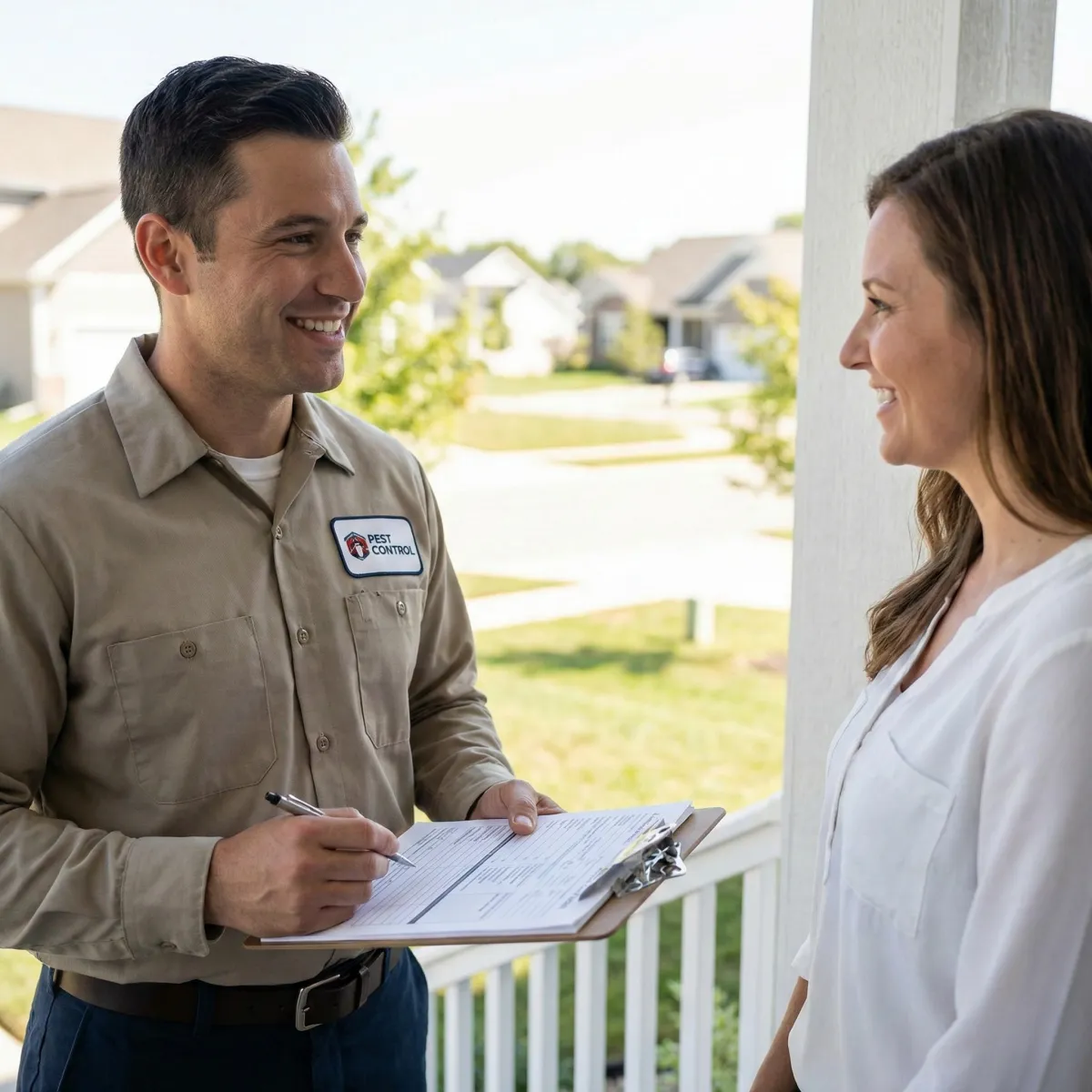 AI receptionist managing pest control service calls with instant notifications